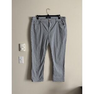 Boden Cambridge Straight Ankle Skipper Pant Size 16 XL Cotton Blue White Nautica